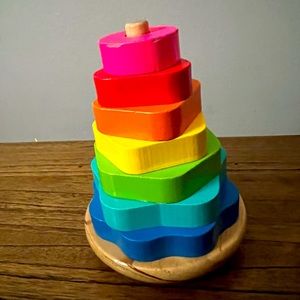 Rainbow wooden stacking toy
